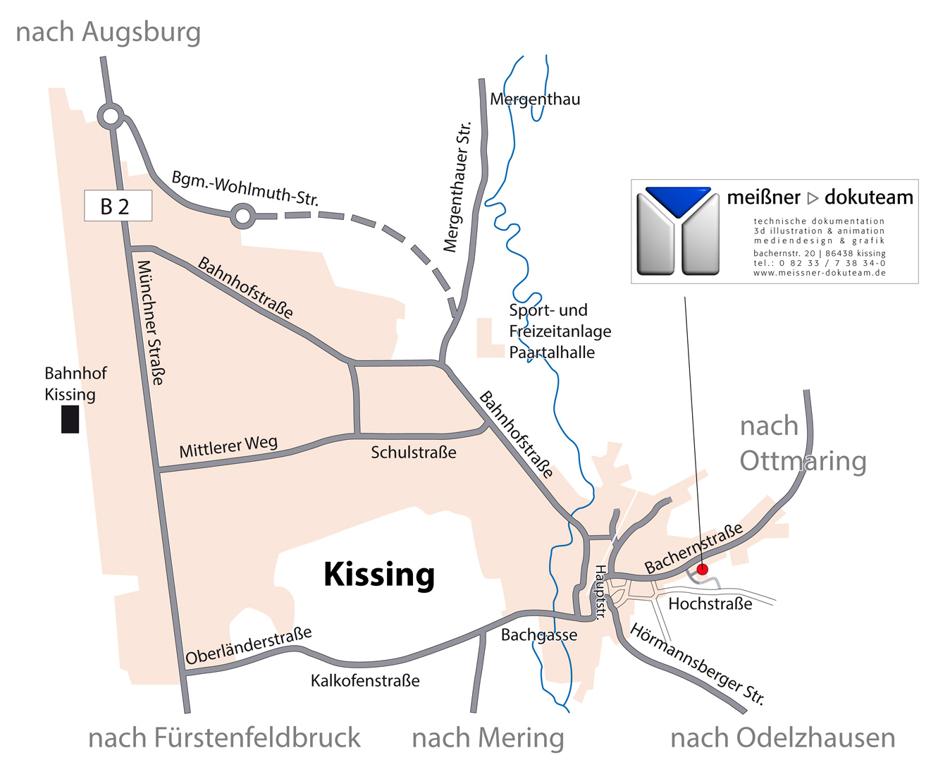 Anfahrt innerhalb von Kissing